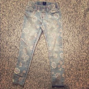 Gap denim leggings light blue with flower pattern
